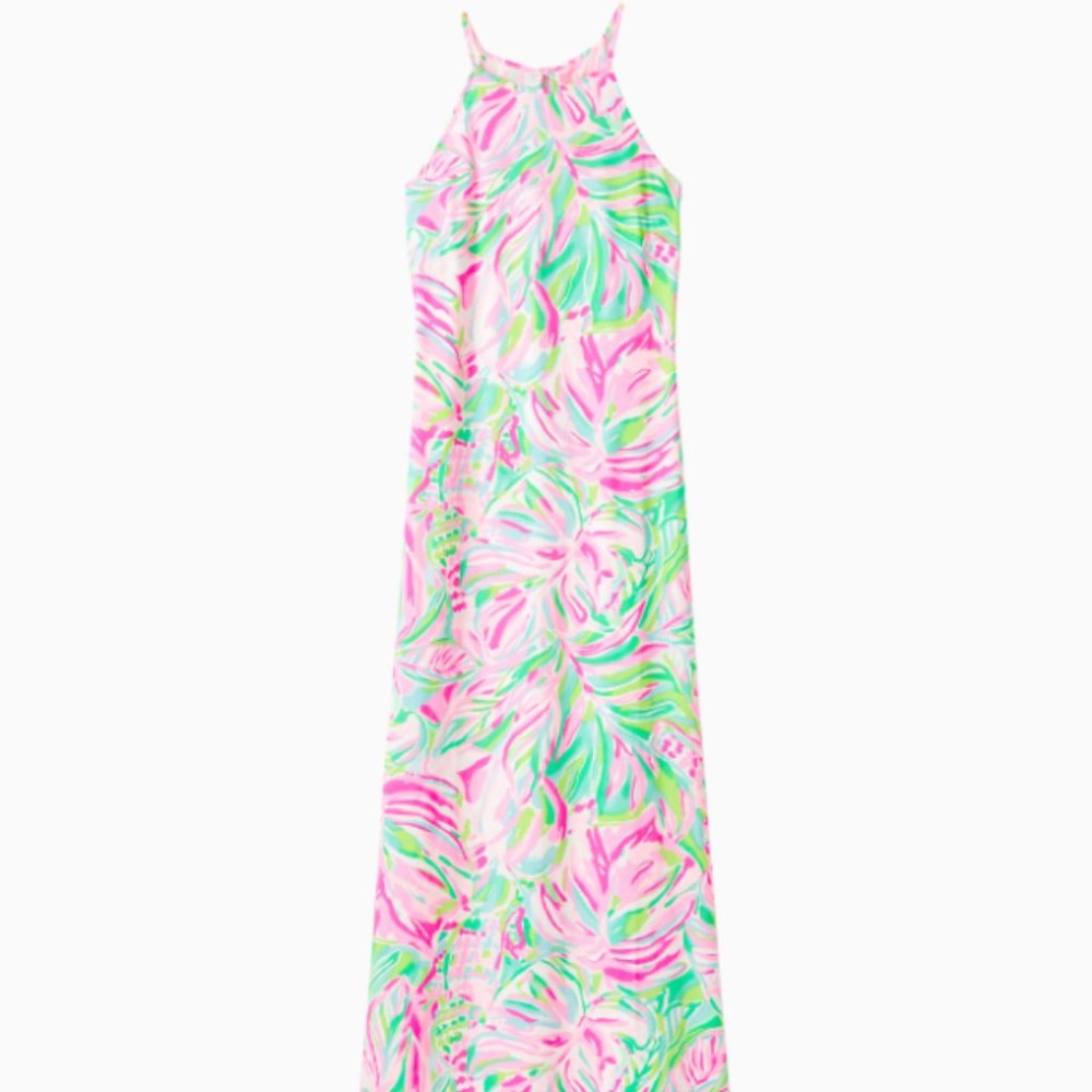 Lilly Pulitzer L Margot Maxi Croc My World NWT